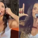 Ivete Sangalo faz sinal do L em apoio a Lula durante show em BH